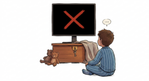 enfant regadant la télé